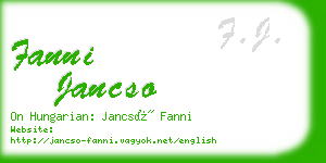 fanni jancso business card